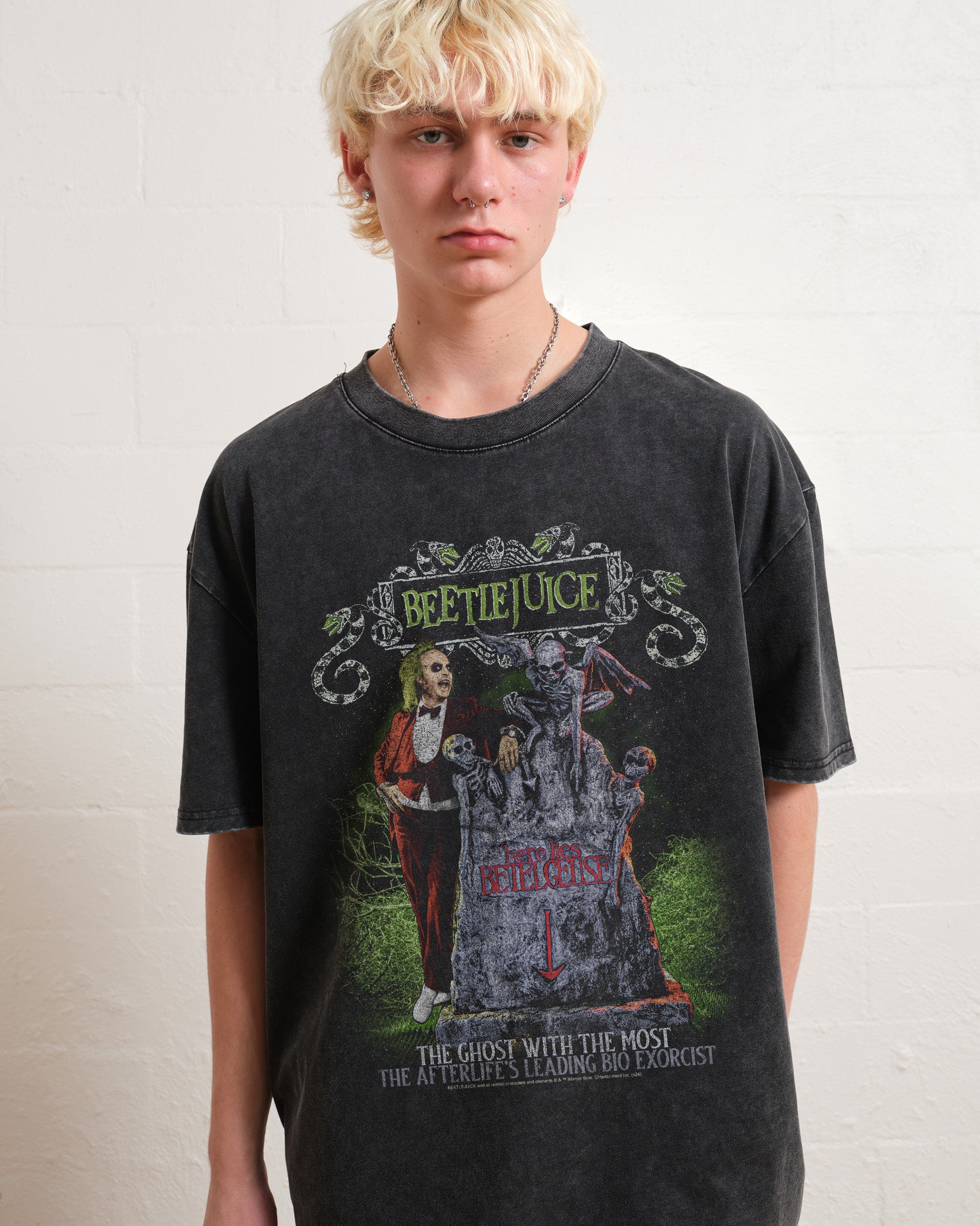 Beetlejuice Lies Here Oversized Tee