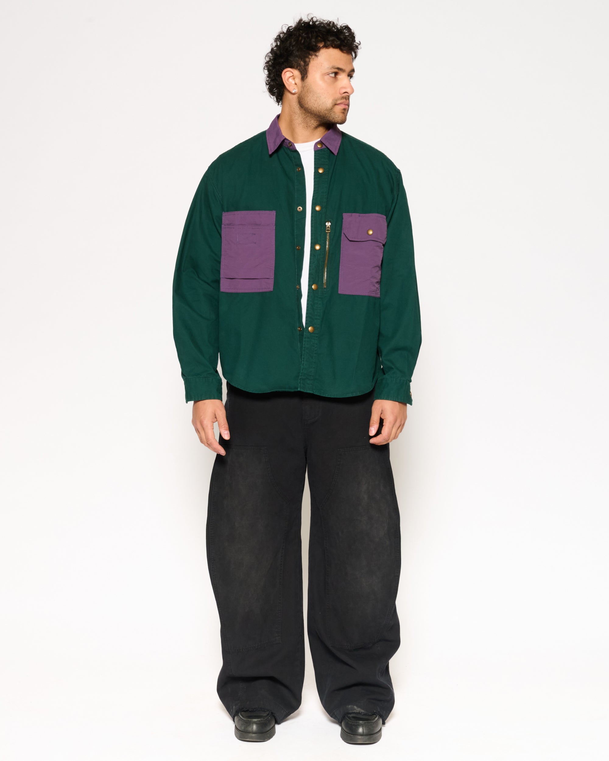 90s Colour Block Utility Overshirt