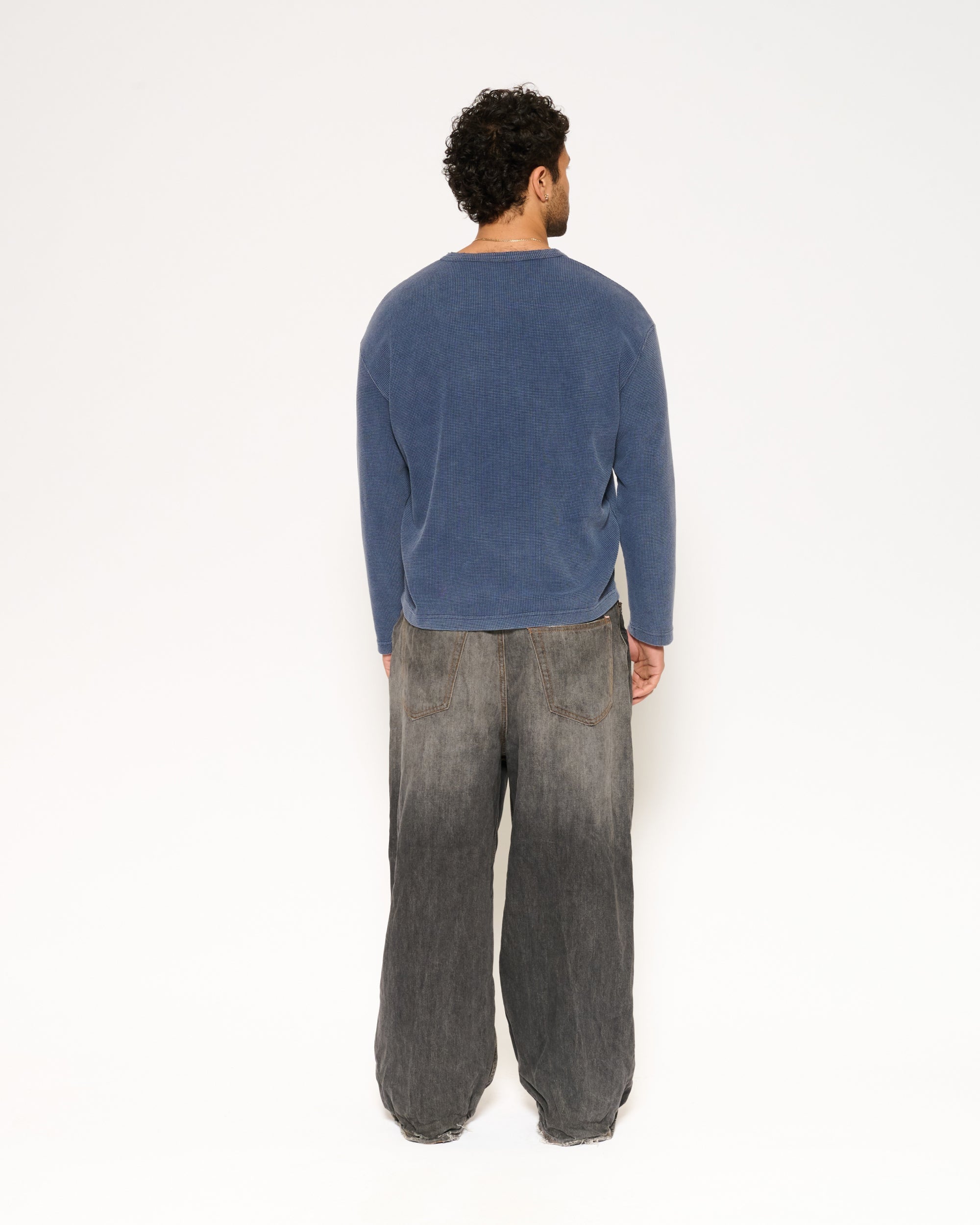Blue Monday Waffle Henley