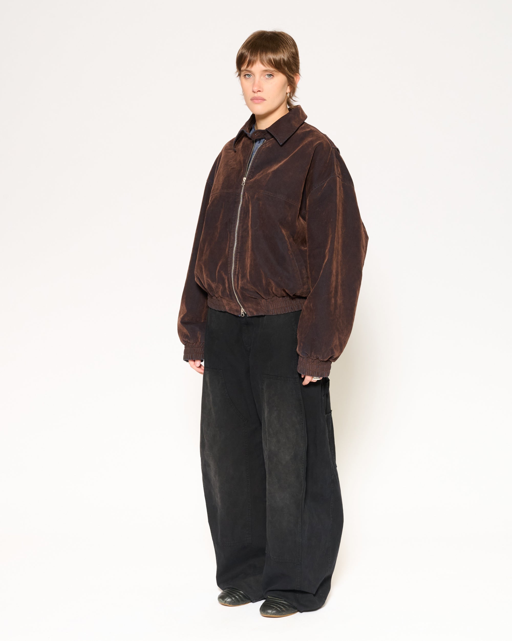 Archive Washed Bomber Jacket - Brown