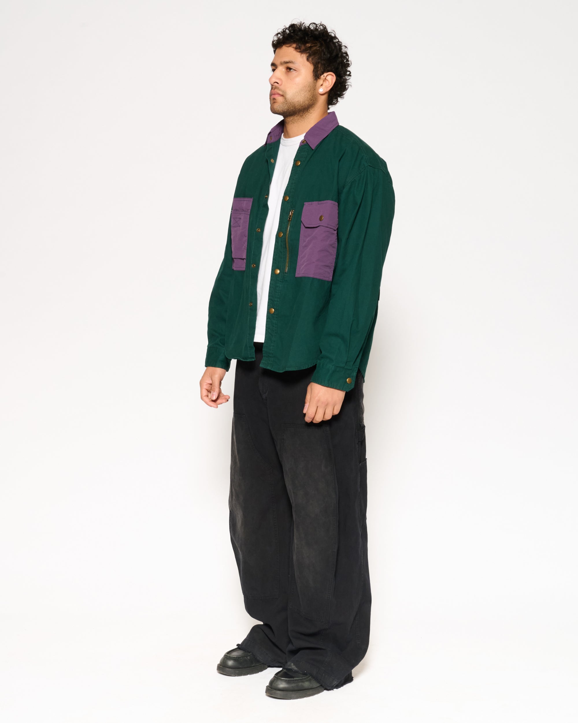 90s Colour Block Utility Overshirt