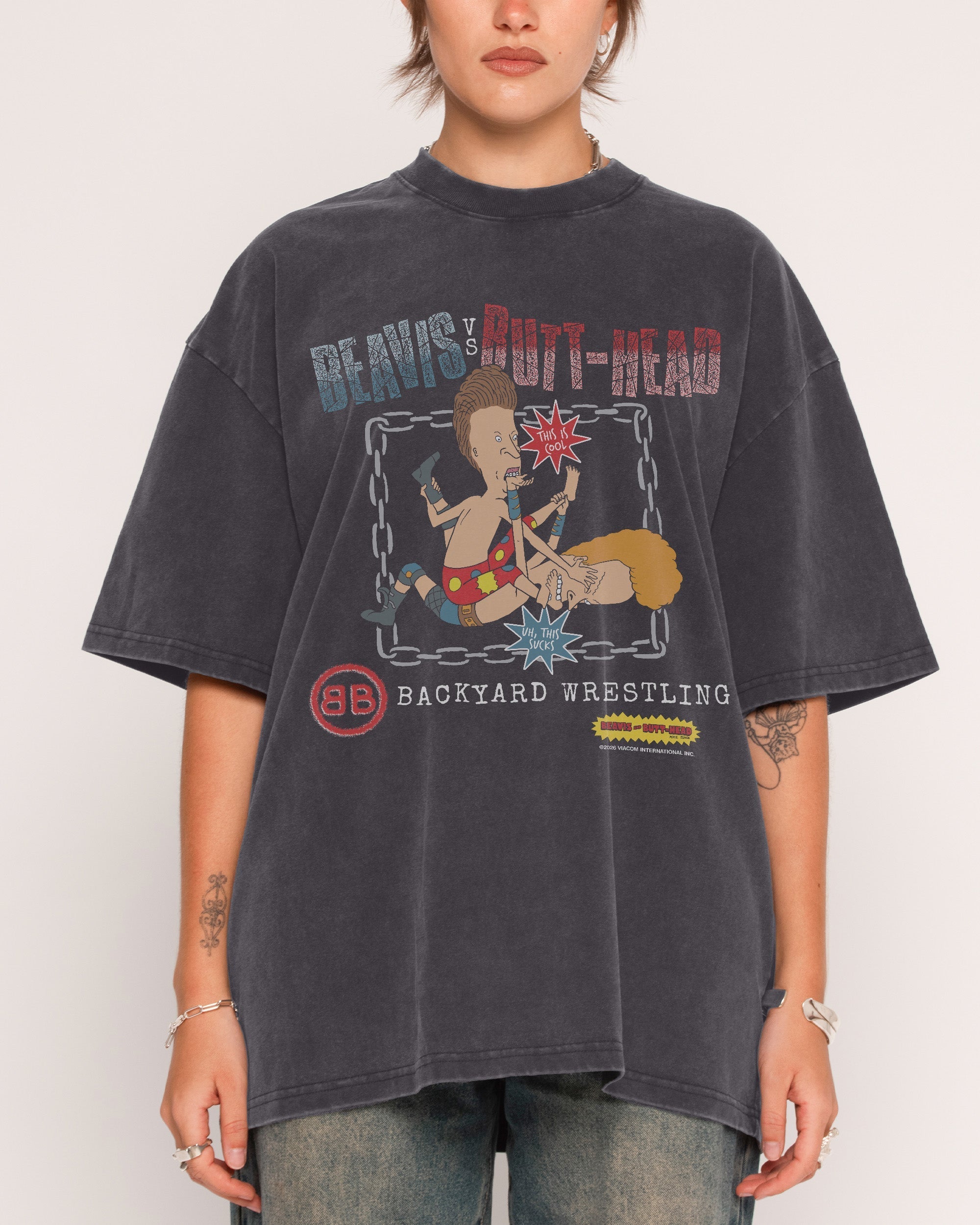 Backyard Wrestling Oversized Tee