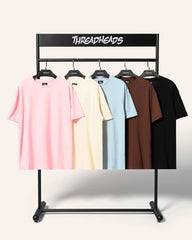 Classic Tee 5 Pack: Pale Blue, Natural, Pink, Brown, Black