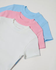 Baby Tee 3-Pack: Natural, Pink, Pale Blue