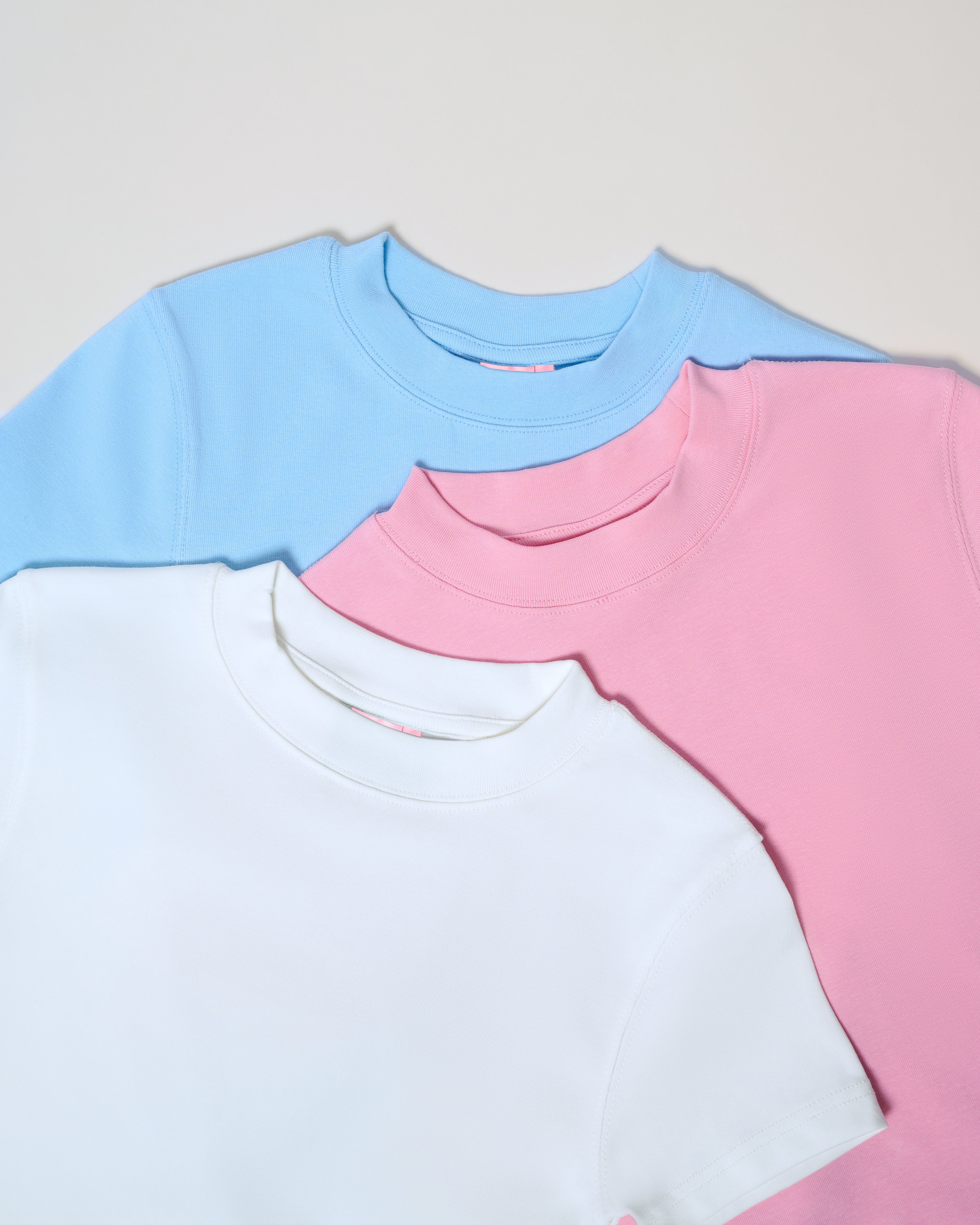 Baby Tee 3-Pack: Natural, Pink, Pale Blue