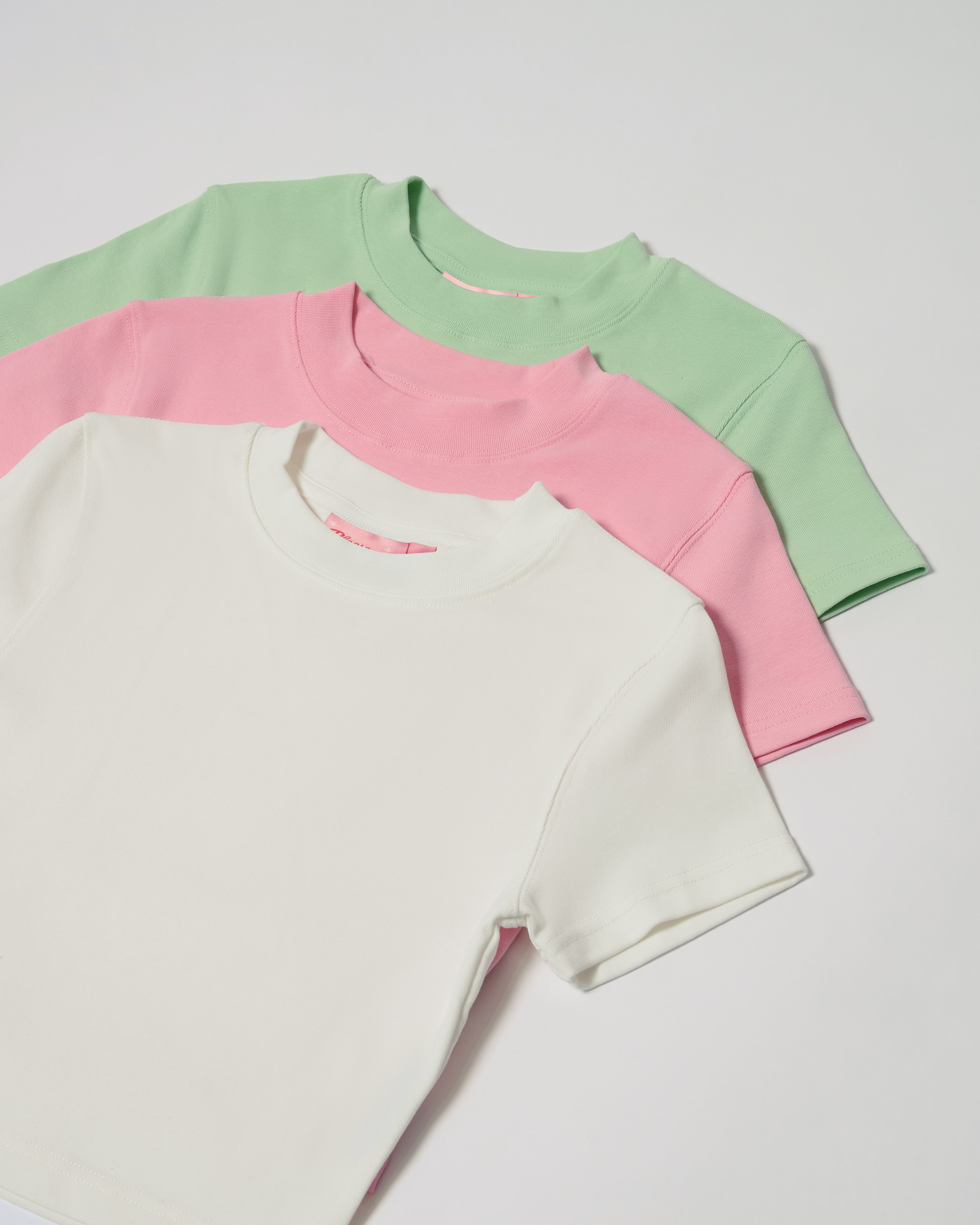 Baby Tee 3-Pack: Natural, Pink, Pistachio