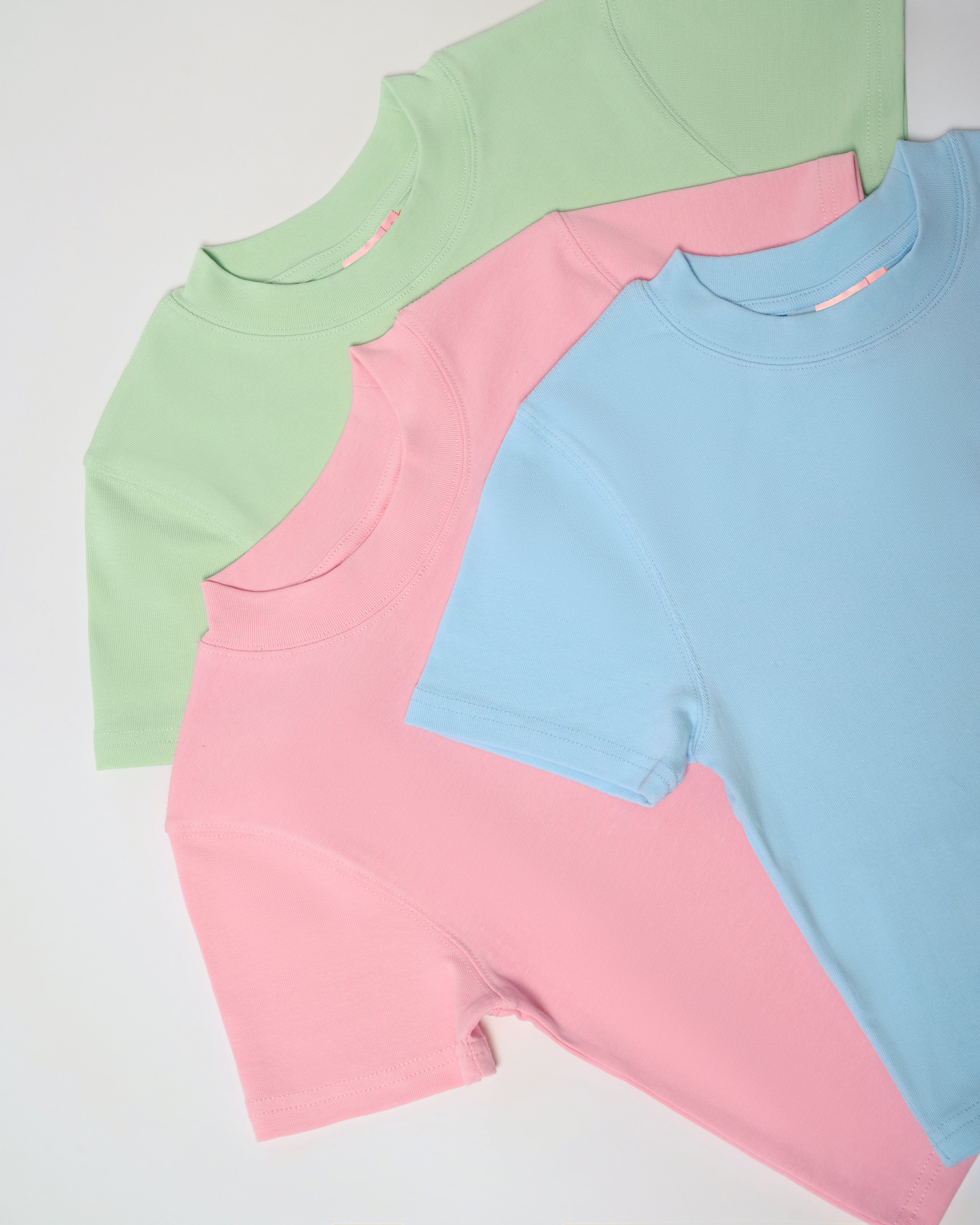 Baby Tee 3-Pack: Pale Blue, Pink, Pistachio