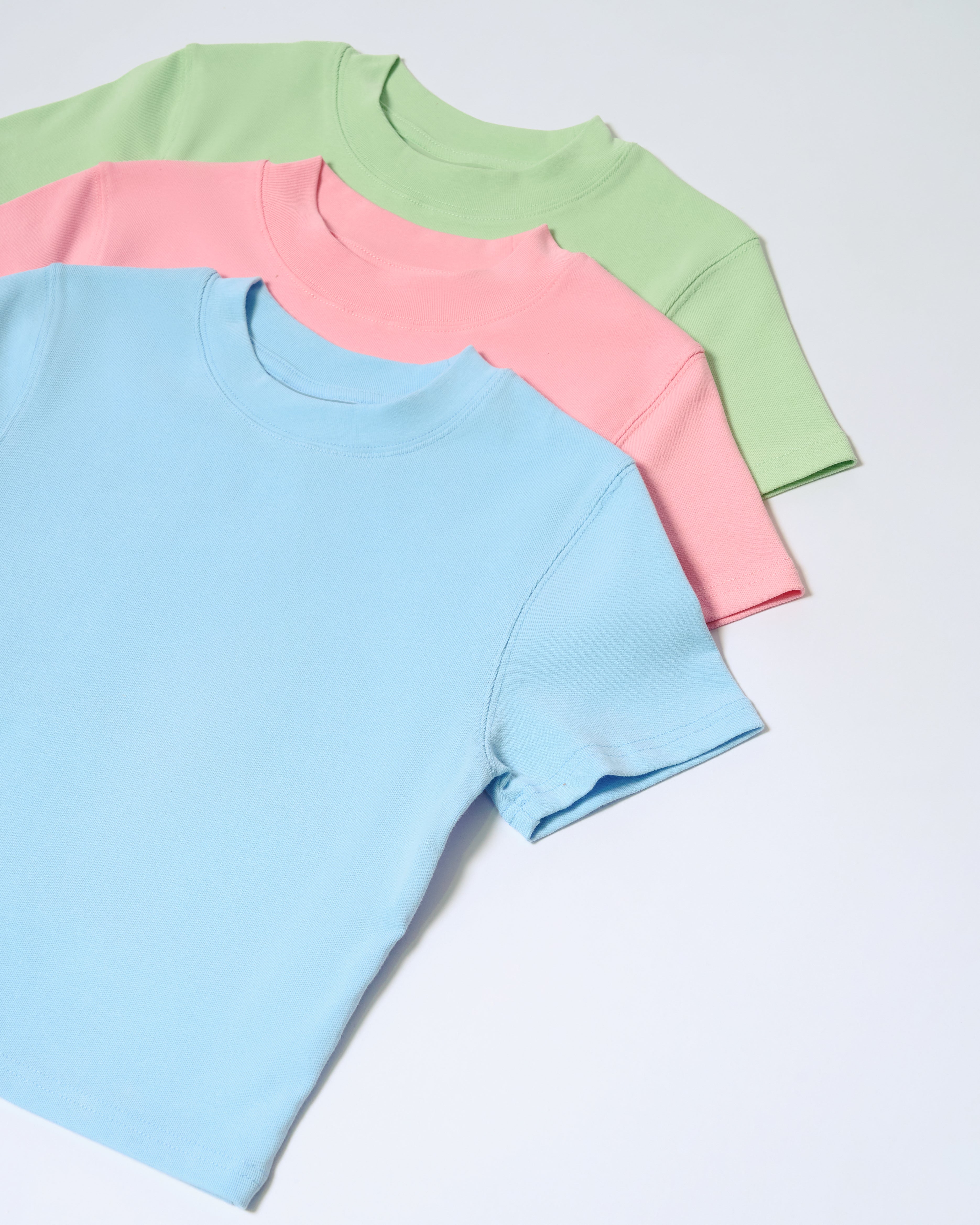 Baby Tee 3-Pack: Pale Blue, Pink, Pistachio