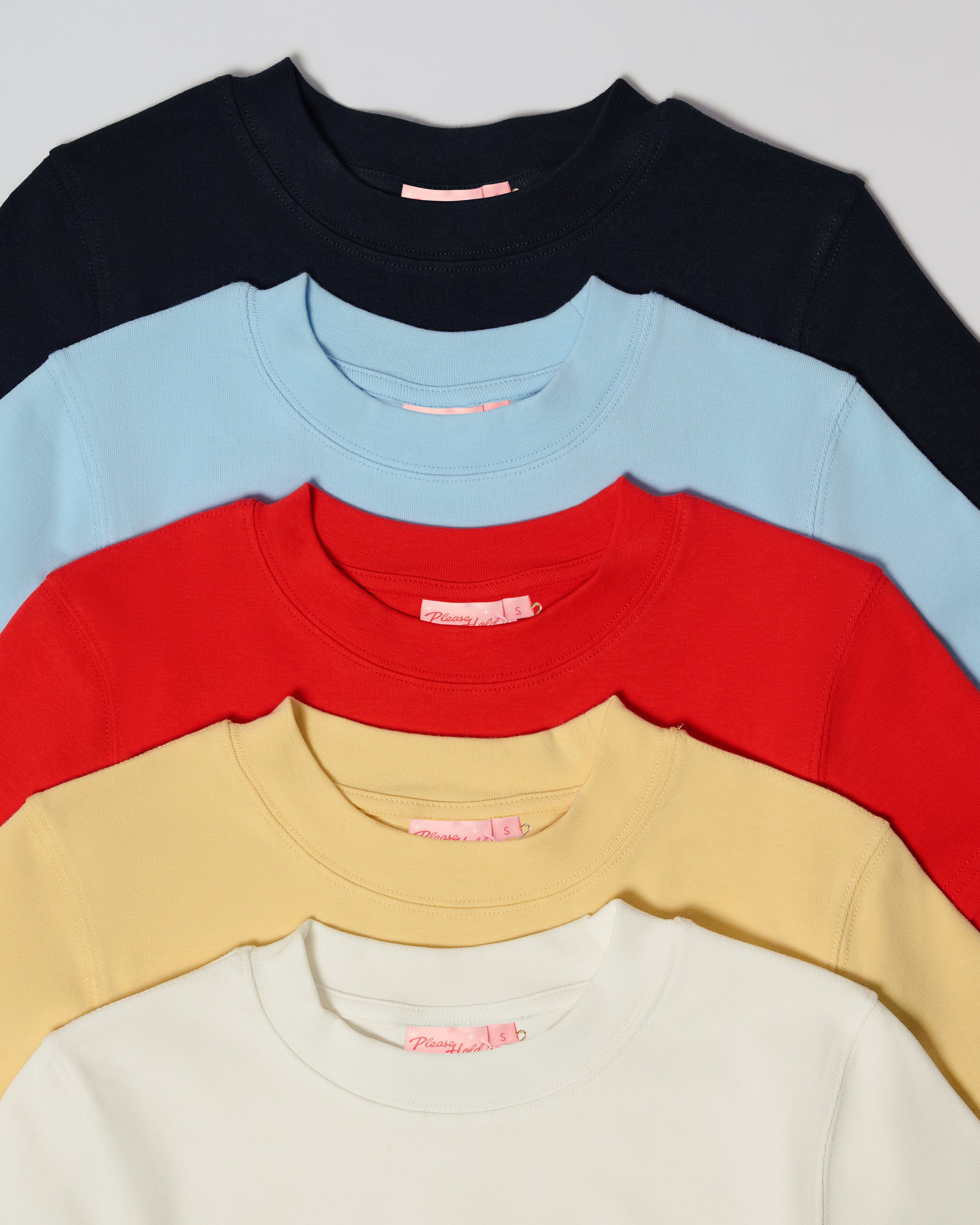 Baby Tee 5-Pack: Black, Pale Blue, Red, Yellow, Natural