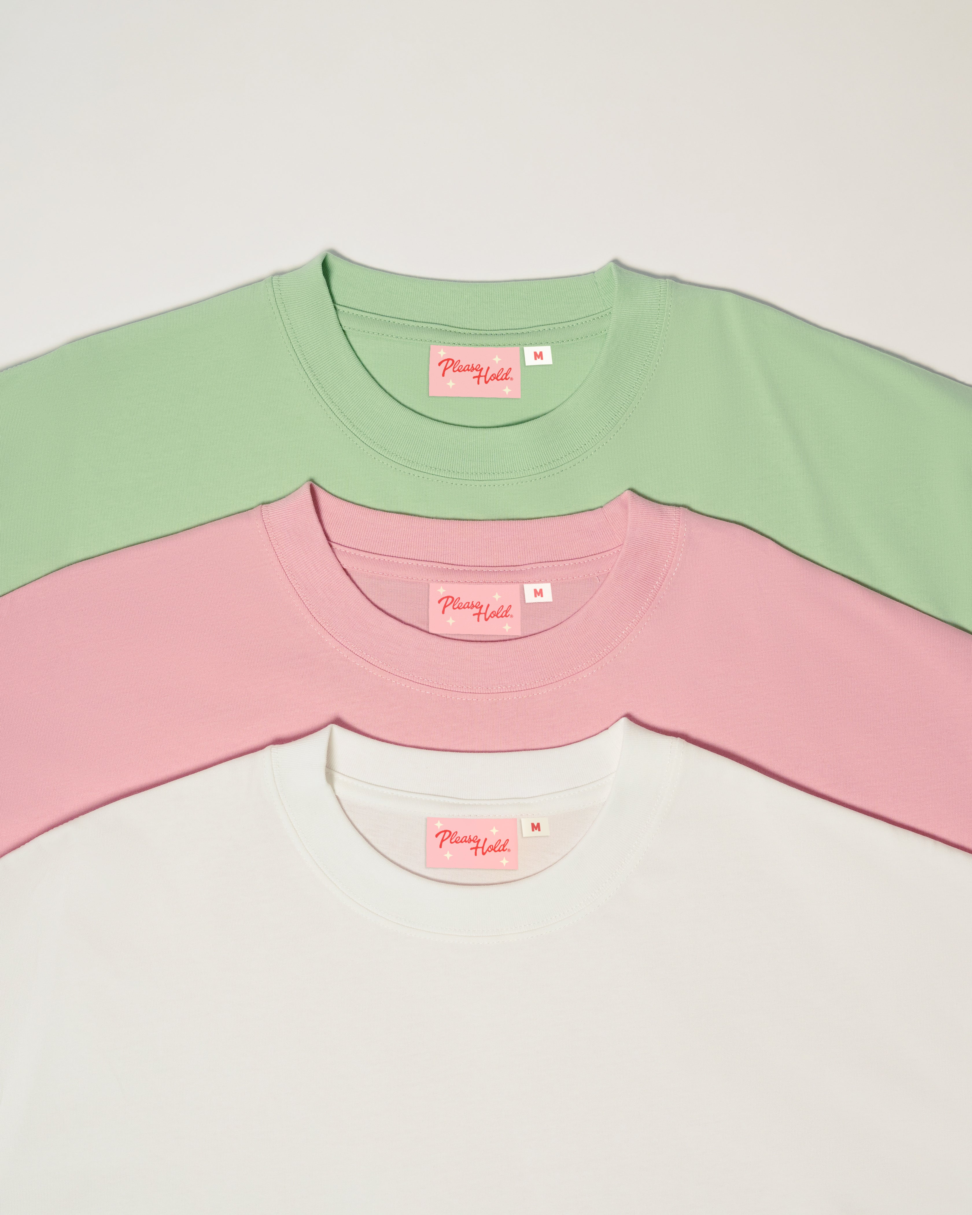 Boxy Tee 3-Pack: White, Pink, Pistachio