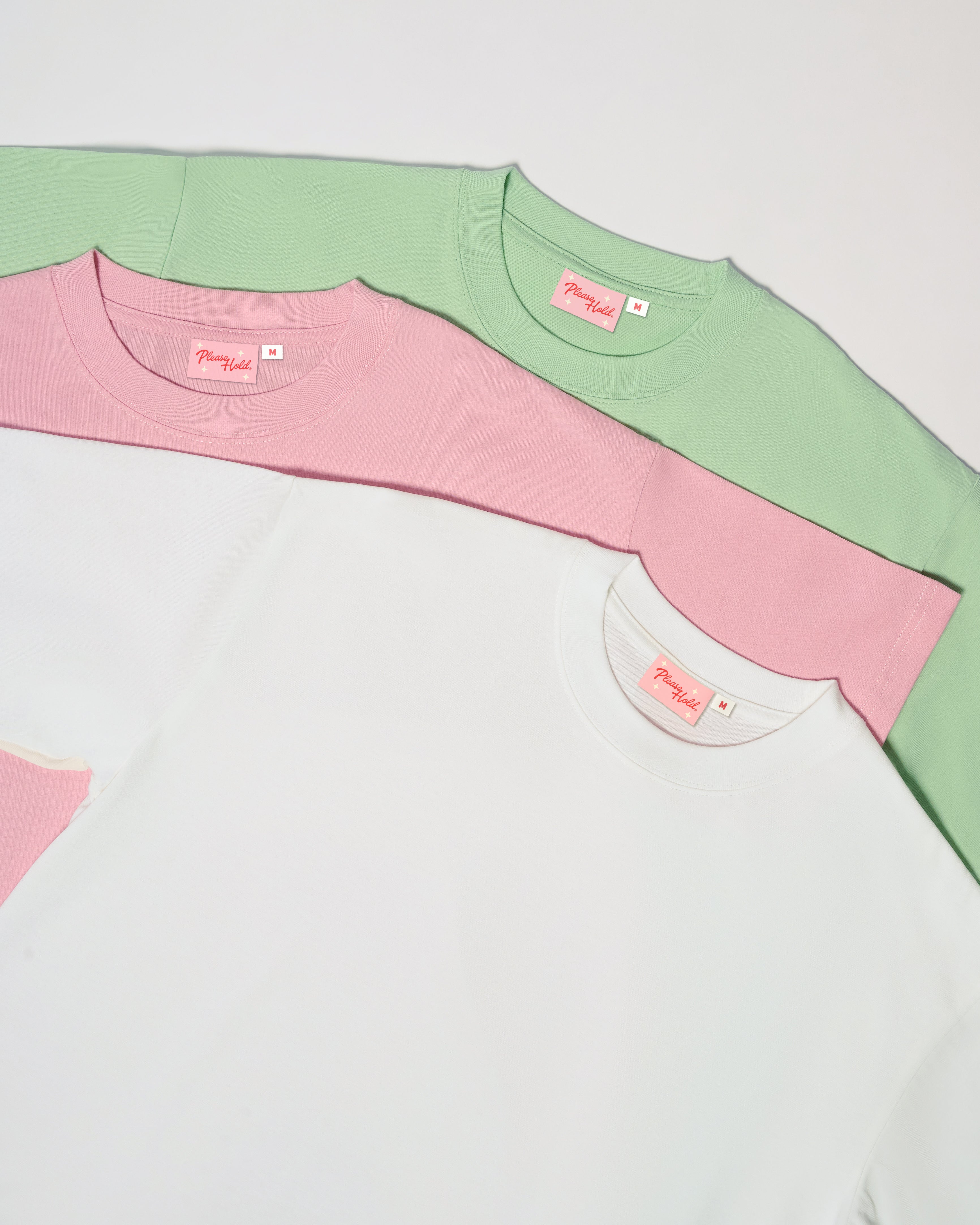 Boxy Tee 3-Pack: White, Pink, Pistachio