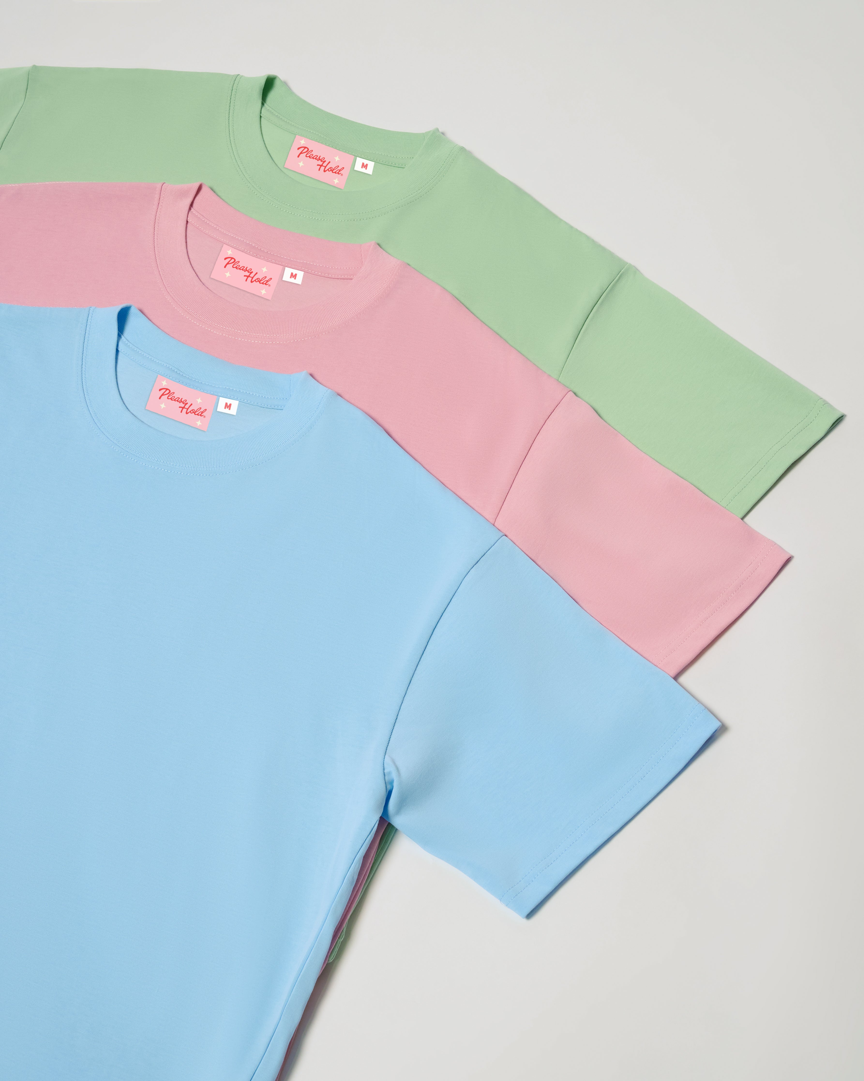 Boxy Tee 3-Pack: Pistachio, Pink, Pale Blue