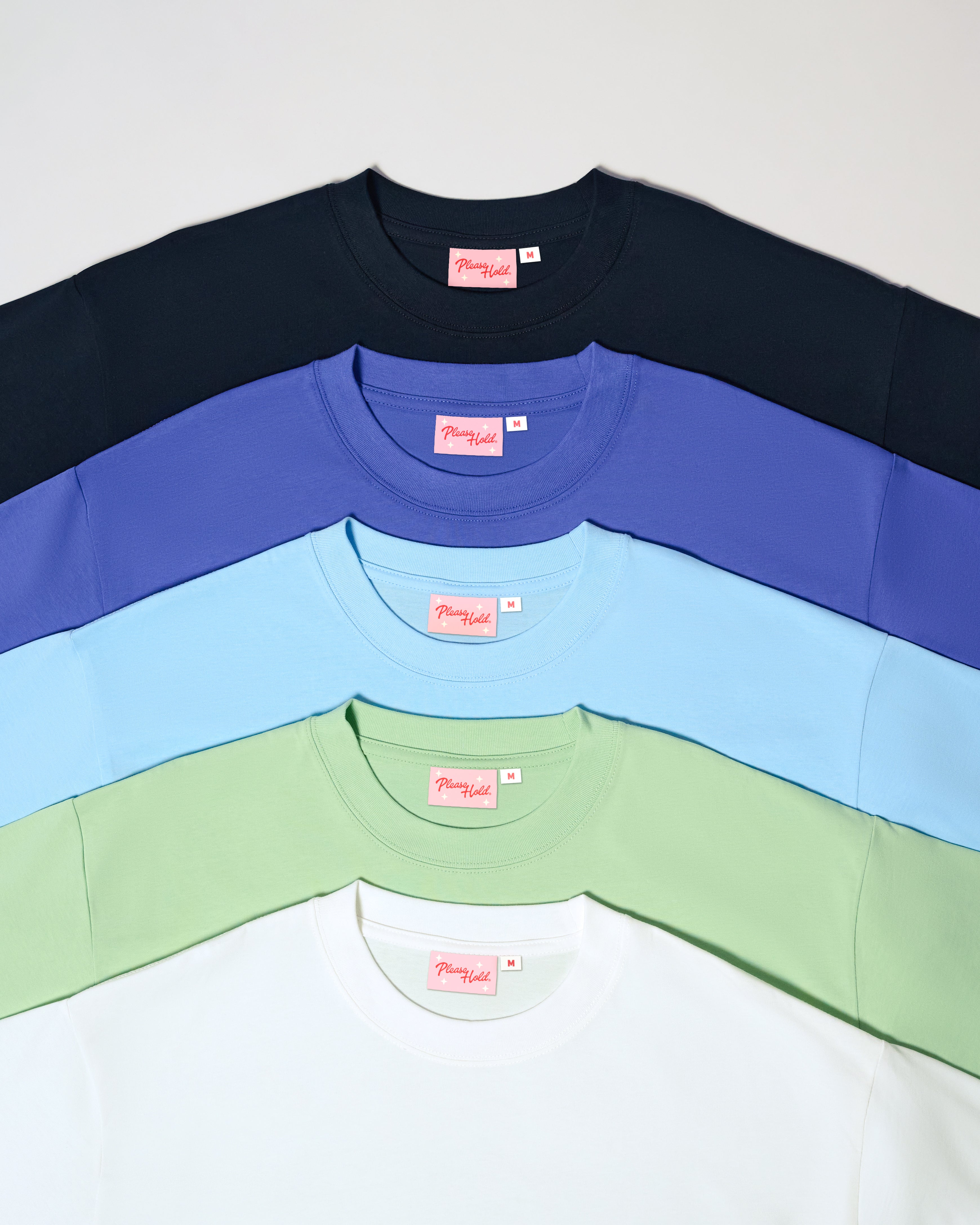 Boxy Tee 5-Pack: Black, Dusk, Pale Blue, Pistachio, White