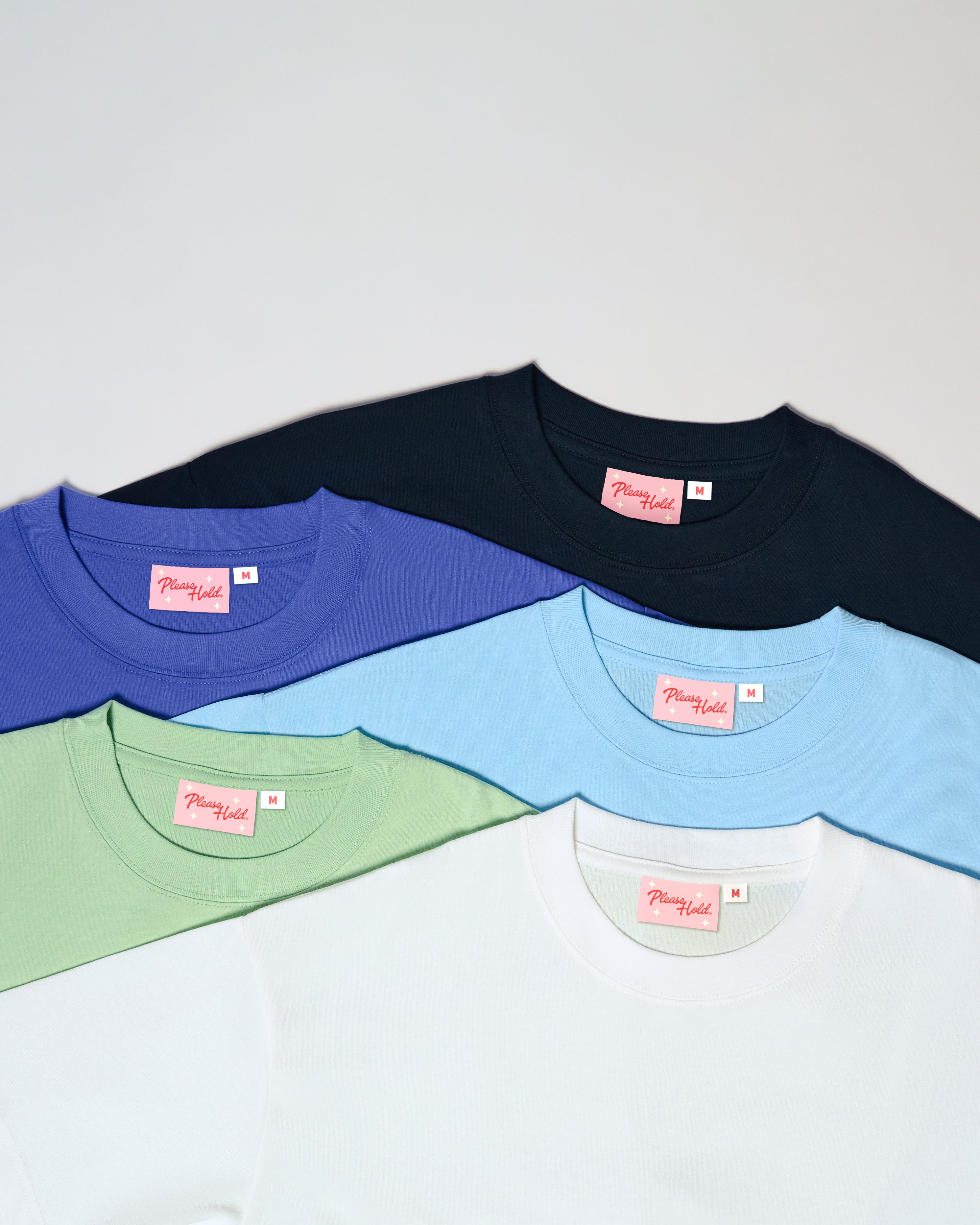 Boxy Tee 5-Pack: Black, Dusk, Pale Blue, Pistachio, White