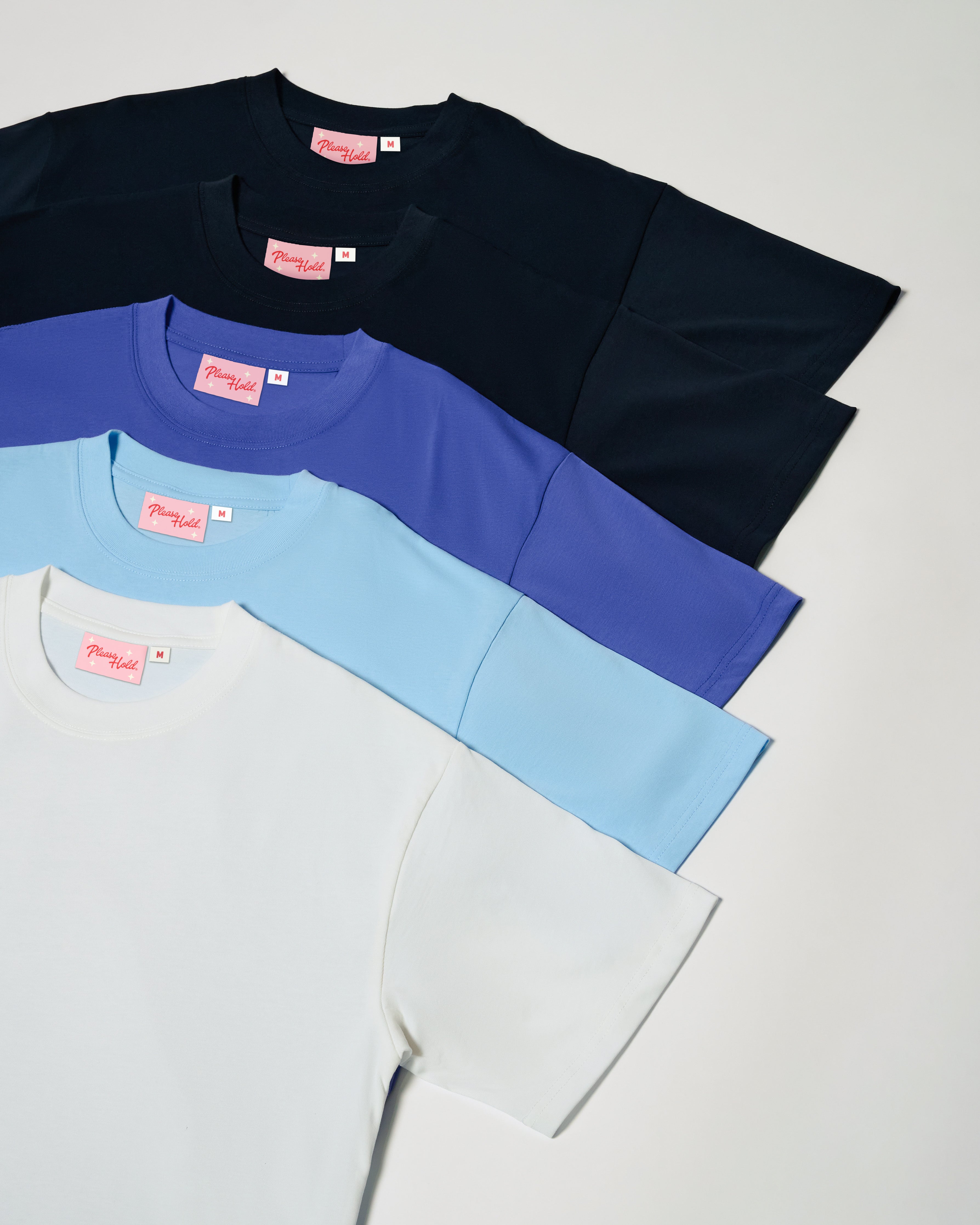 Boxy Tee 5-Pack: Black, Dusk, Pale Blue, White