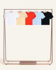 Baby Tee 5-Pack: Black, Pale Blue, Red, Yellow, Natural