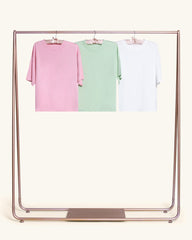 Boxy Tee 3-Pack: White, Pink, Pistachio