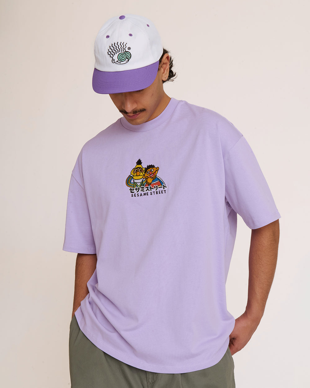 Bert and Ernie Tokyo Oversized Embroidered Tee