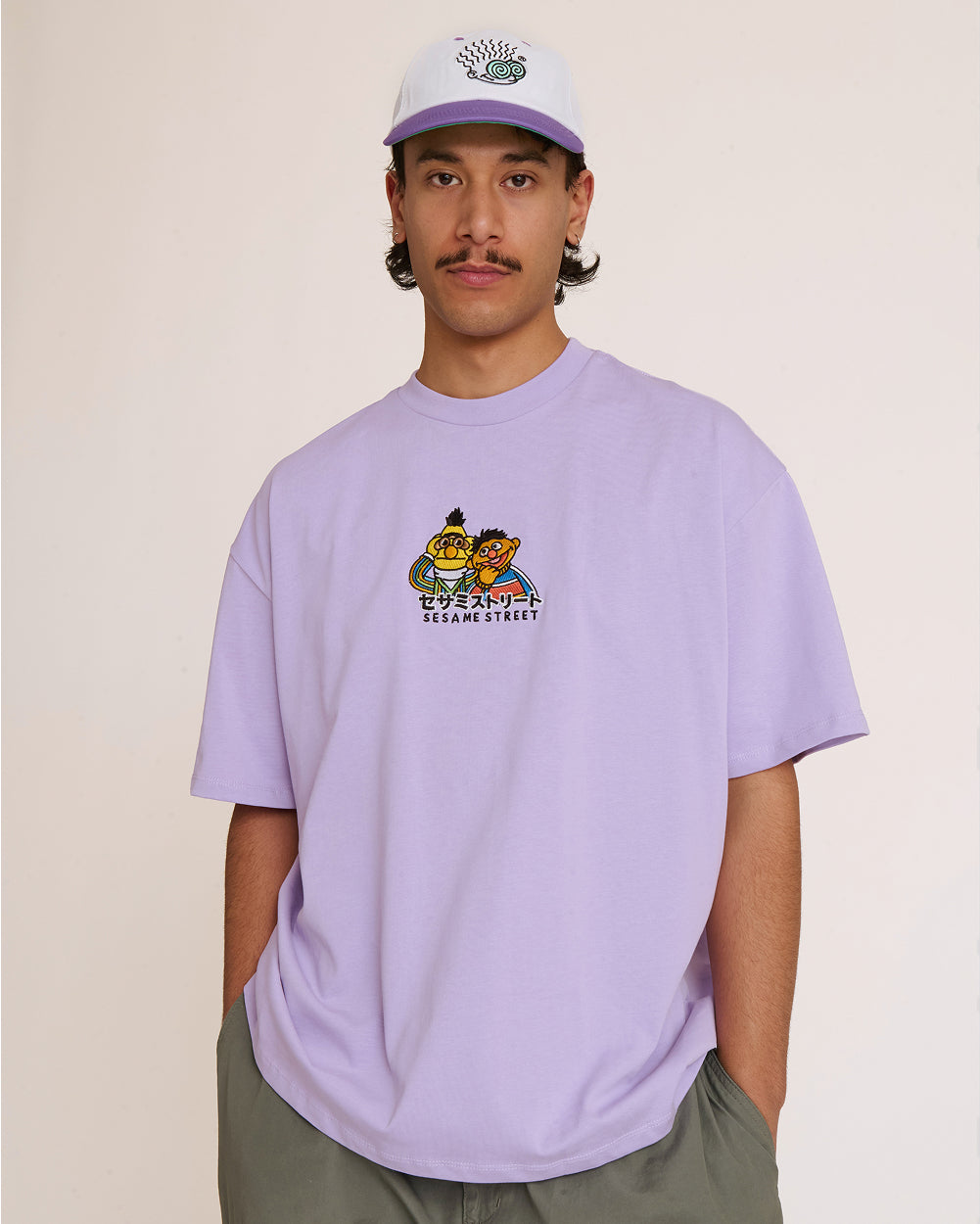 Bert and Ernie Tokyo Oversized Embroidered Tee
